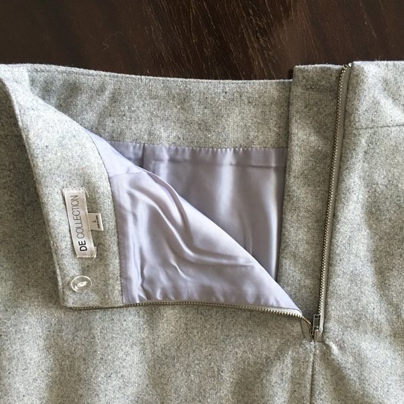 DE COLLECTION Wool Blend Pencil Skirt LARGE - Picture 10 of 13